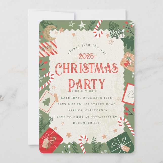 Craft Christmas Party Invitation (Front)