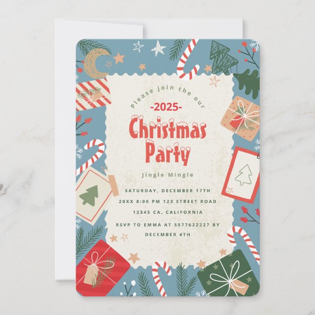 Craft Christmas Party Invitation (Front)