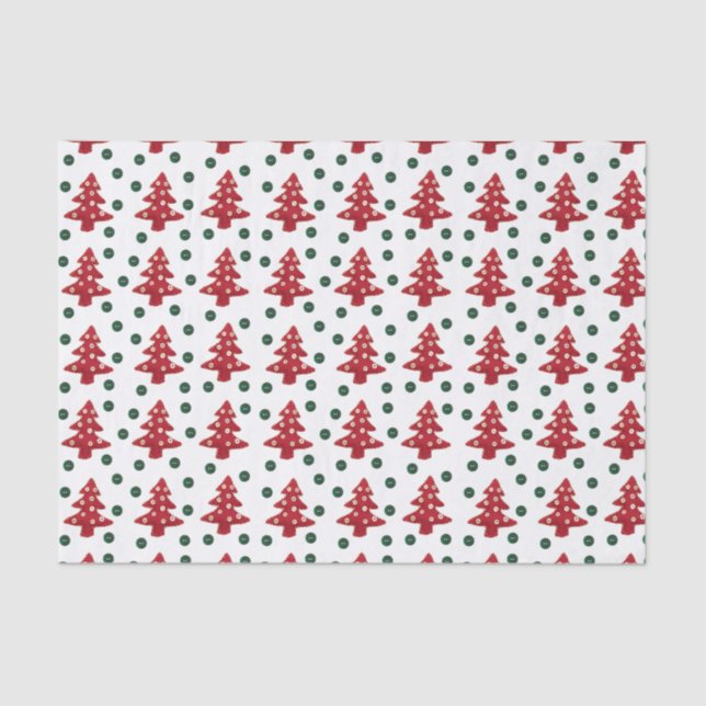 Craft Christmas Trees and Buttons Tissue Paper (Front)