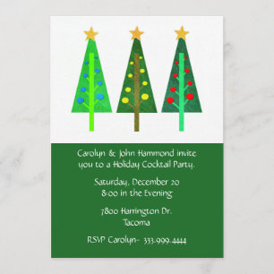 Craft Christmas Trees Holiday Party Invitation