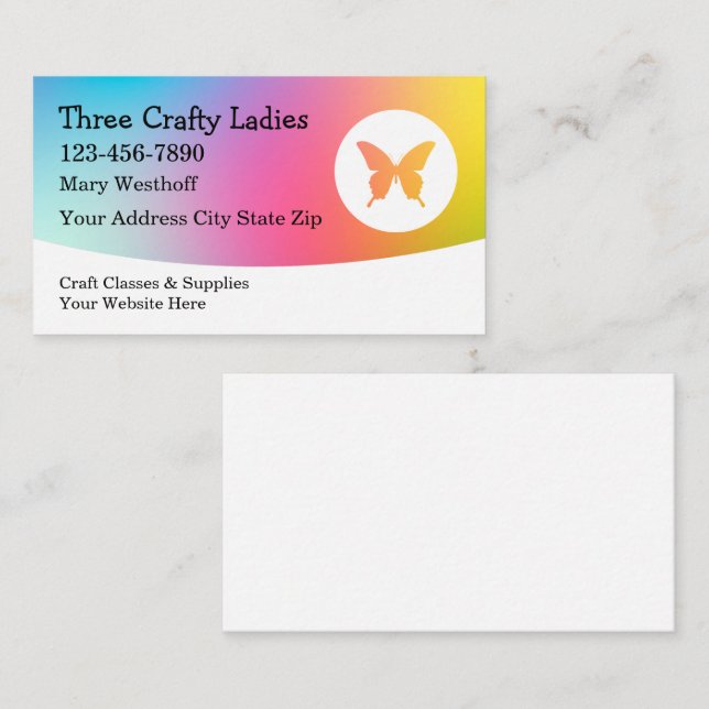 Craft Classes And Supplies  Business Card (Front/Back)