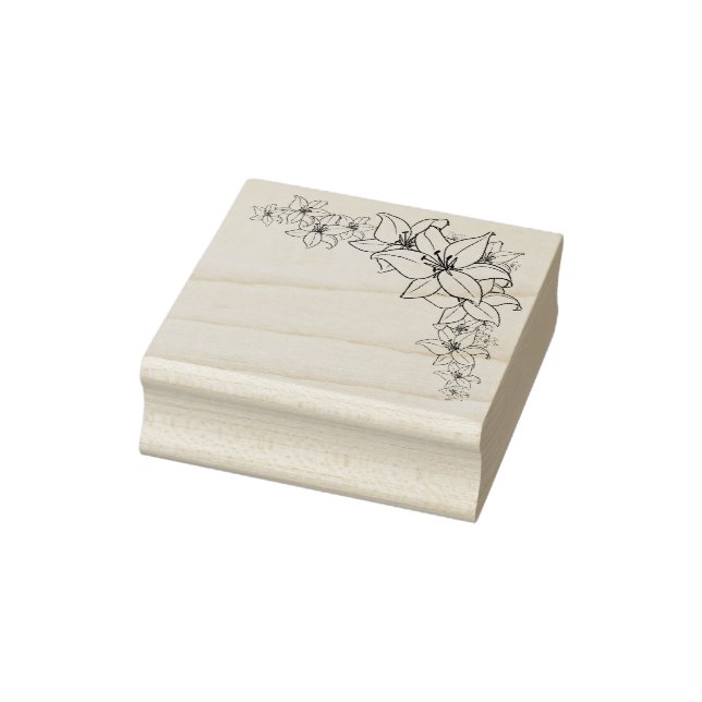 Craft deco lily corner rubber stamp (Stamp)