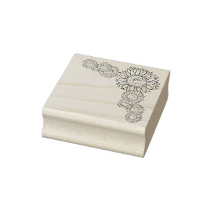 Craft deco sunflower corner rubber stamp