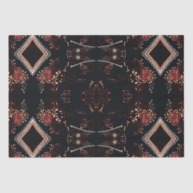 Craft Decoupage Art Deco Collage Floral Pattern 2 Tissue Paper (Front)