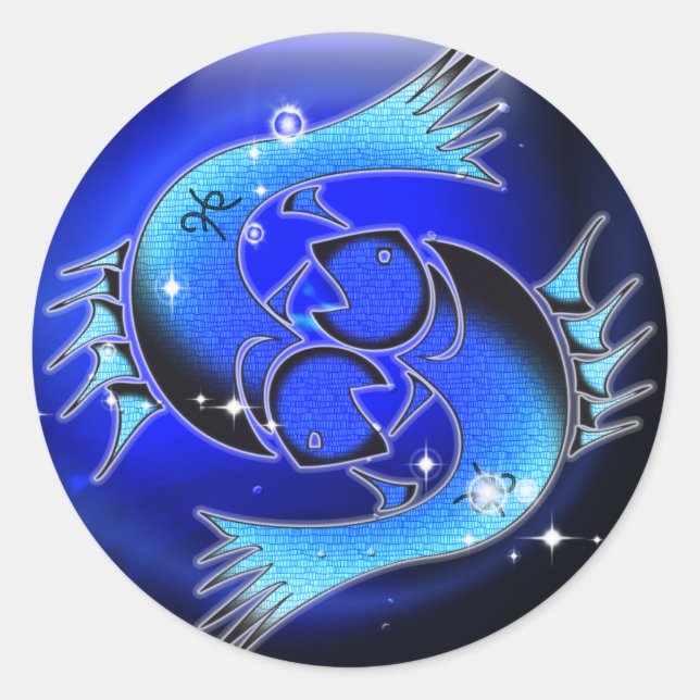 Craft Dungeon Zodiac - Pisces Classic Round Sticker (Front)