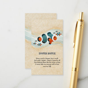 Craft Glitter Clown Fish Nemo Baby Shower Enclosure Card