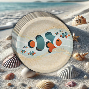 Craft Glitter Clown Fish Nemo Baby Shower Paper Plates