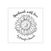Craft Handmade with love named sunflower Rubber Stamp