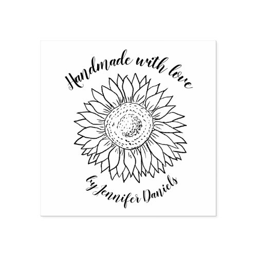 Craft Handmade with love named sunflower Rubber Stamp