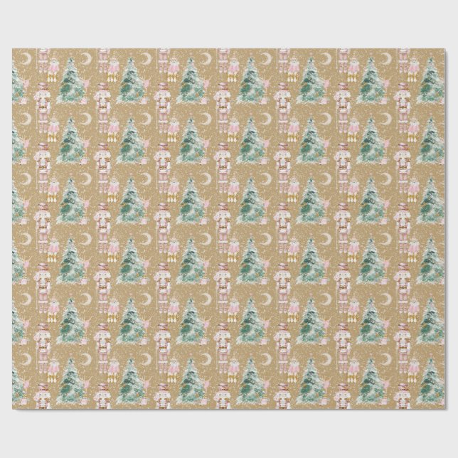 Craft Nutcracker pine ballerina pink  Wrapping Paper (Flat)