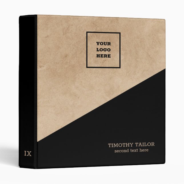 Craft Paper Black Background  3 Ring Binder (Front/Spine)