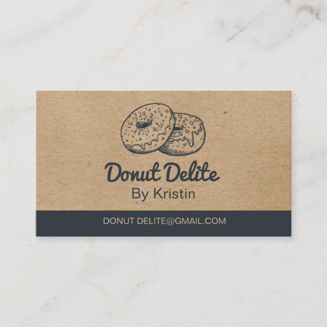Craft Paper Donut Business Card (Front)