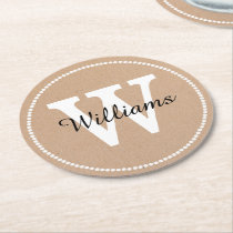 Craft Paper Look Monogram Paper Coasters Craft Paper Look Monogram Paper Coasters