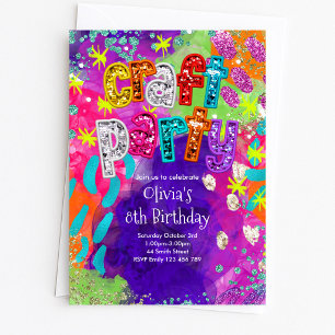Craft Party Birthday Invitation