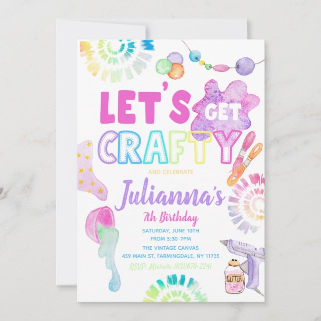 Craft Party Invitation | Craft Birthday Invitation (Front)