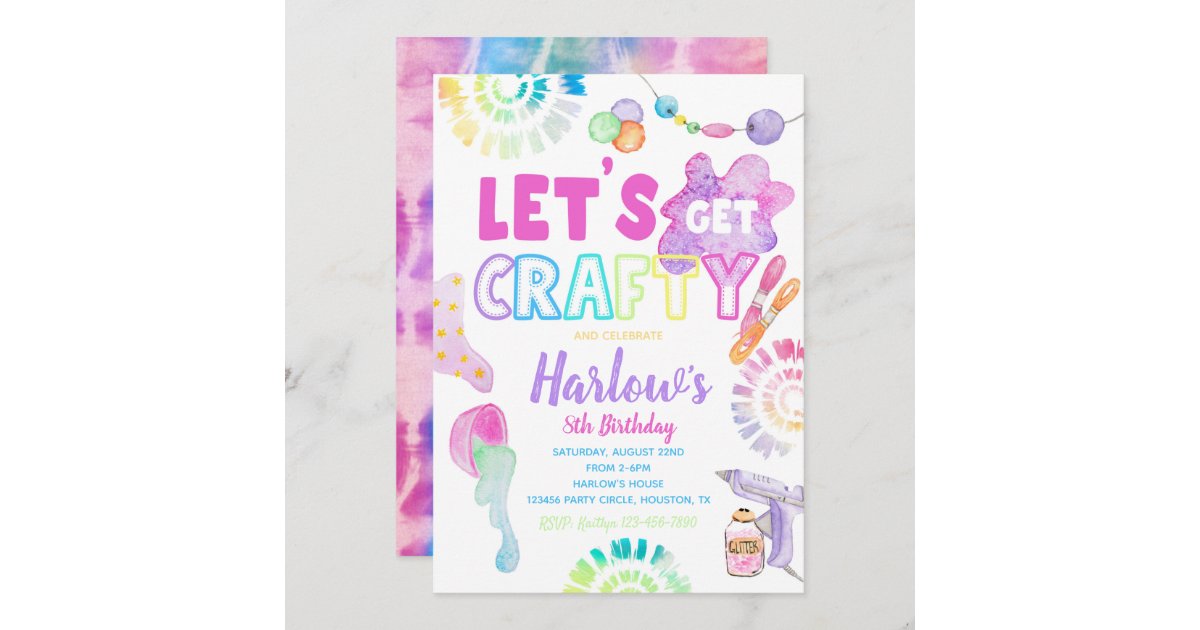 Craft Party Invitation, Craft Birthday Invitation