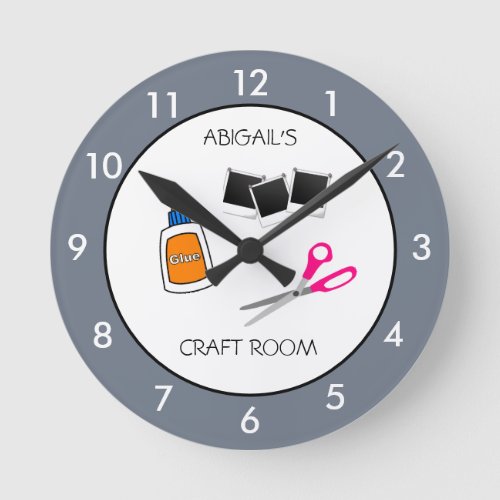 Craft Room Personalized Round Clock