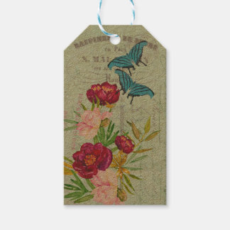 Craft Scrapbooking Kraft French Floral Butterfly Gift Tags