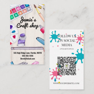 craft shop paint art artist workshop kids business card