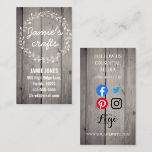 craft shop sewing felt knitting hearts folk scandi business card