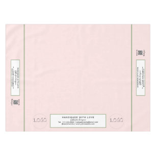 Craft Show Blush Green 52 x 70 QR Code Tablecloth