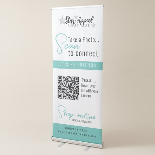 Craft Show Booth Display Ideas QR Code Retractable Banner