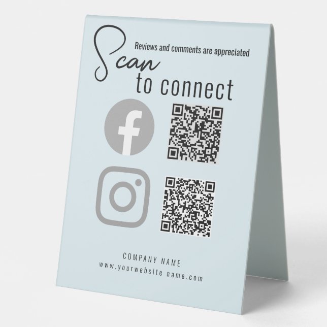 Craft Show Booth Display Ideas QR Code Table Tent (Front)