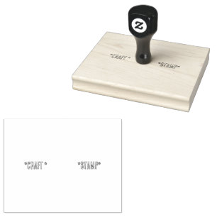 Craft-Stamp custom text Wooden-Handle Jet Black Rubber Stamp