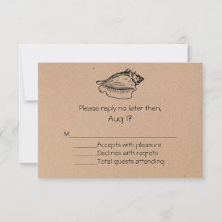 Craft Style Beach Wedding RSVP Card