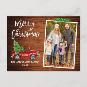 Craft Tape Brush Script Truck Wood Christmas Postcard