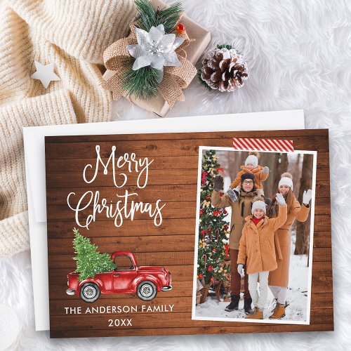 Craft Tape Calligraphy Christmas Truck Wood Holiday Card