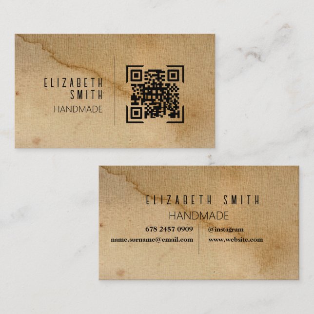  Craft Texture Rustic Business Card  (Front/Back)