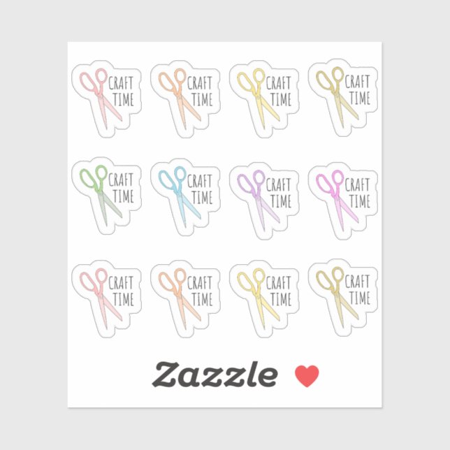 Craft Time Scissors Crafter Hobby Reminder Planner Sticker (Sheet)