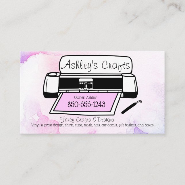 Craft Vinyl Business Card - Silhouette Cricut (Front)