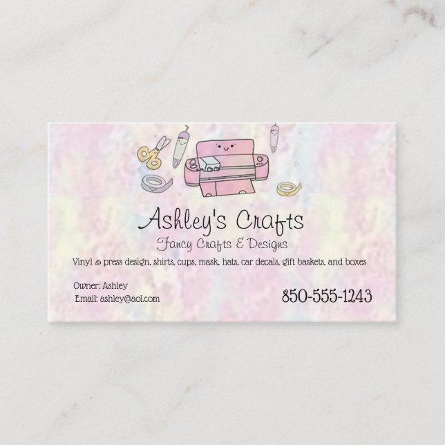 Craft Vinyl Business Card - Silhouette Cricut (Front)