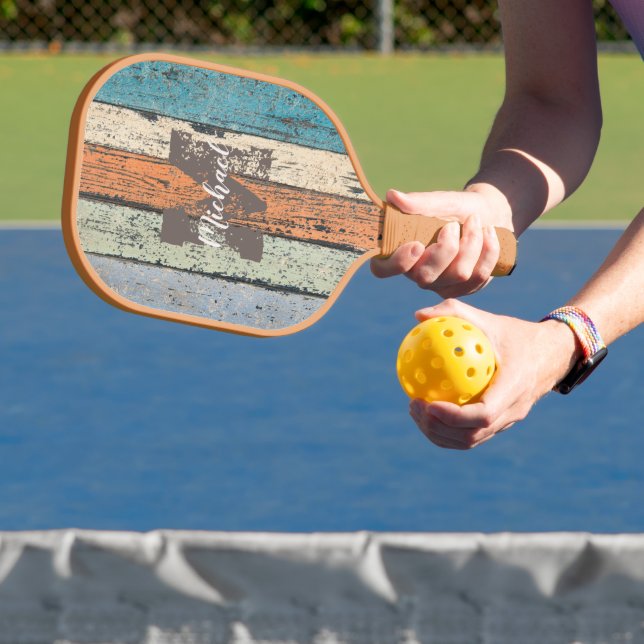 Craft Your Game: Personalized Rustic Wood Pickleball Paddle (Insitu)