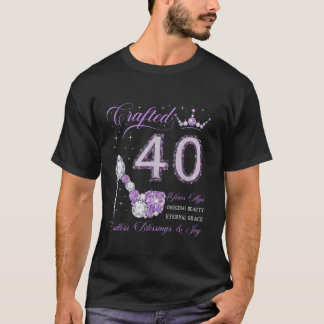 Crafted 40 Years Ago 40th Birthday 40 Years Old Qu T-Shirt