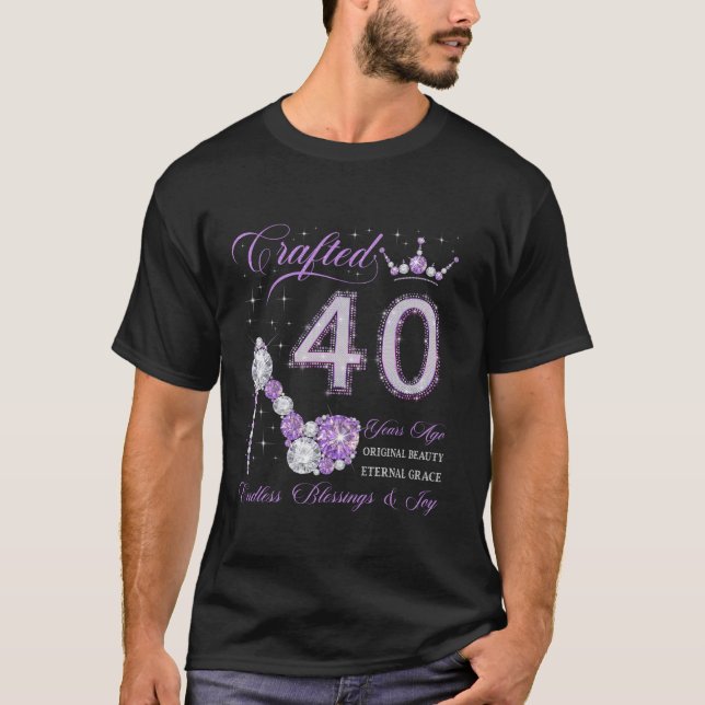 Crafted 40 Years Ago 40th Birthday 40 Years Old Qu T-Shirt (Front)