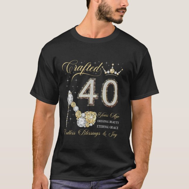 Crafted 40 Years Ago 40th Birthday 40 Years Old Wo T-Shirt (Front)