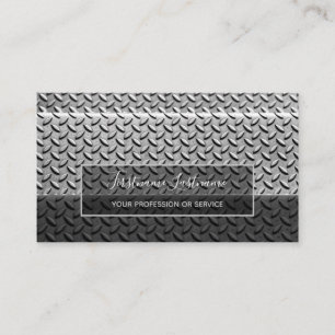 Crafted abstract diamond metal plate surface busin business card