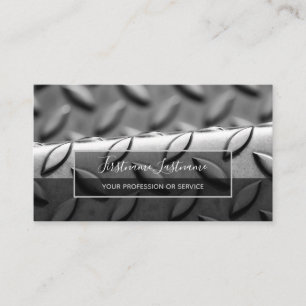 Crafted abstract diamond metal plate surface business card