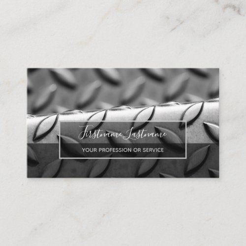 Crafted abstract diamond metal plate surface business card