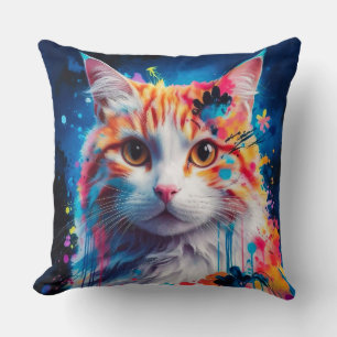 crafted cat throw pillow