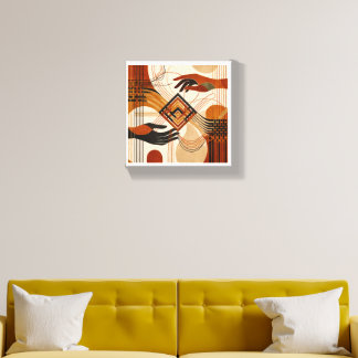 Crafted Connections Wall Art | Weaving Hands Canvas Photo Tile