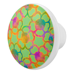 Crafted Floral Chainmail in Green Ceramic Knob