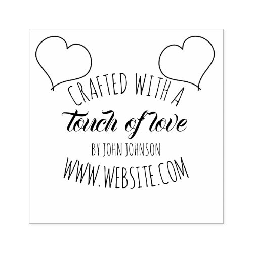 Crafted With A Touch Of Love Custom Rubber Stamp