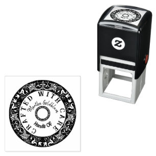 Crafted with Care Hands Of Custom Personalized    Self-inking Stamp