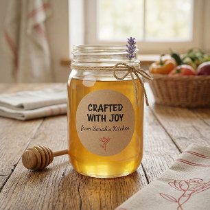 Crafted With Joy Kraft Personalized Classic Round Sticker