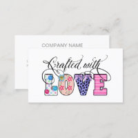 Crafted With Love Black Script ID193 Business Card