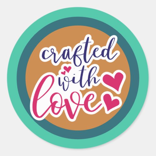 Crafted With Love Classic Round Sticker